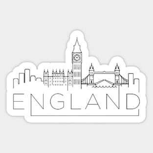 Drawing England - Digital drawing - B&W Sticker